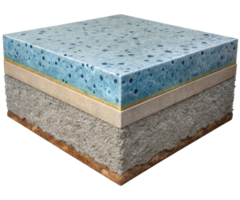 Cross-section of a layered material on a transparent background png
