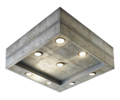 Square ceiling light fixture on a transparent background png