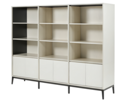 Large white shelving unit on a transparent background png