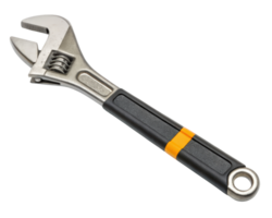 Adjustable wrench on a transparent background png