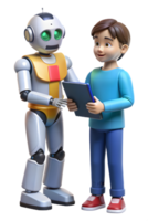 A boy and robot are standing next to each other png