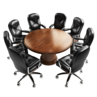 Modern conference table on a transparent background Generative png
