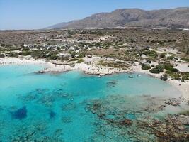 the island of Crete are photographed using a quadcopter camera from the air. photo