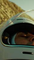 Astronaut Resting On A Rock Suffering From Lack Of Supplies To Live video