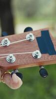 Hands Girl Practices First Lessons Of Ukulele Musical Stringed Instrument video