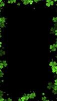 Clovers Frame With Copy Space For St Patrick Day On Black Background video