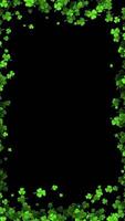 Clovers Frame With Copy Space For St Patrick Day On Black Background video
