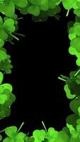 Clovers Frame With Copy Space For St Patrick Day On Black Background video