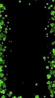 Clovers Frame With Copy Space For St Patrick Day On Black Background video