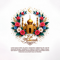Holy Ramadan Kareem blessings for Eid Mubarak Eid Ul Fitr Idul Fitri and Eid Al Fitr Mubarek festivities psd