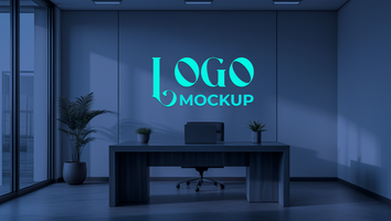 Mockup template on concrete wall for showcasing a stylish logo mockup with realistic branding psd
