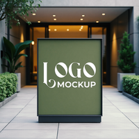 Logo display mockup with a clean and realistic logo mockup scene for branding psd