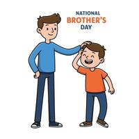Love and Friendship Between Two Brothers Enjoying Time Together Art vector