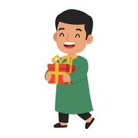 Ramadan Iftar Scene with Muslim Man Serving Dates and Pastries vector