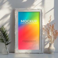 Empty rustic frame mockup for countryside-inspired designs psd
