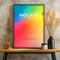 Realistic high-res picture frame mockup for branding projects psd