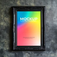 Abstract floating glass frame mockup for high-end branding psd