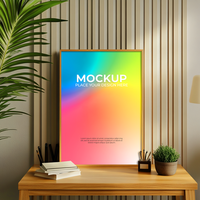 Subtle gradient frame mockup for creative graphic design psd