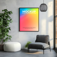 Modern shadowed frame mockup for enhanced realism psd