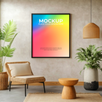 Stylish multi-frame mockup for curated gallery walls psd