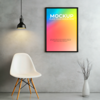 Ultra-clean floating frame mockup for sleek artistic prints psd