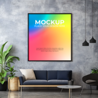 High-end minimalist gallery frame mockup for professional staging psd
