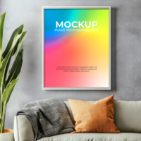 Shadowed black frame mockup for realistic 3D effects psd