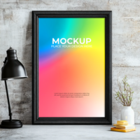 Artistic layered frame mockup for dimensional design effects psd