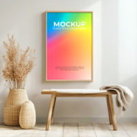 Floating double-frame mockup for elegant visual displays psd