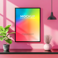 Oversized frame mockup for extra-large artwork presentations psd