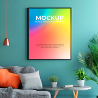 Empty tabletop frame mockup for personal desk displays psd