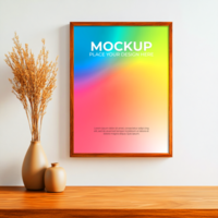 Large square blank frame mockup for oversized prints psd