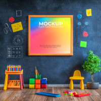Realistic gallery-style frame mockup for commercial projects psd