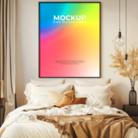 Shadowed floating frame mockup for high-end presentations psd