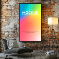 Thin-edge black frame mockup for sophisticated branding psd