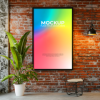 Open space frame mockup for abstract wall compositions psd