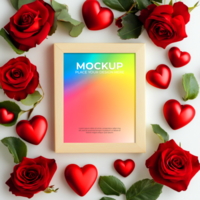 Modern minimalist frame mockup with artistic background psd