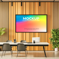 Floating blank canvas frame mockup for artistic renderings psd