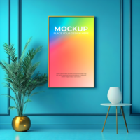 Elegant square photo frame mockup for artistic compositions psd