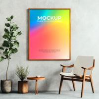 Realistic desk frame mockup for office and workspace presentations psd