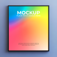 Modern floating frame mockup for 3D visual presentations psd