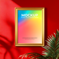 Classic thin frame mockup for minimal artwork display psd