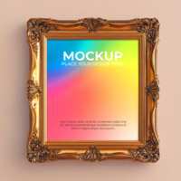 Horizontal empty picture frame mockup for stylish decor psd
