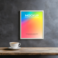 Premium empty photo frame mockup for artwork placement psd