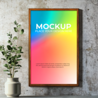 Artistic blank frame mockup for custom digital prints psd