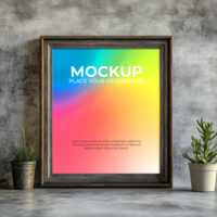 High-resolution realistic frame mockup for home decor psd