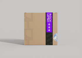 Box Label Mockup for Retro Branding Concepts psd