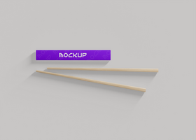 Chopsticks Mockup for Colorful Branding Concepts psd
