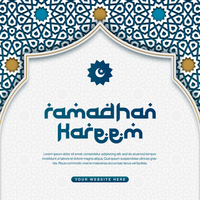 Gradient Ramadhan Kareem Social Media Post Banner Template Design With Islamic Pattern psd