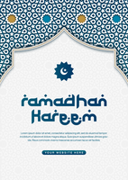 Gradient Ramadhan Kareem Banner Poster Template Design With Islamic Pattern psd